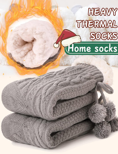 Slipper Fuzzy Socks for Women Fluffy Cozy Cabin Winter Warm Soft Fleece Comfy Thick Socks with Grips